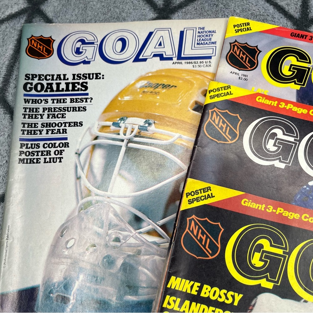 Vintage NHL National Hockey League GOAL Magazine Lot of 4 1980s - Picture 3 of 8
